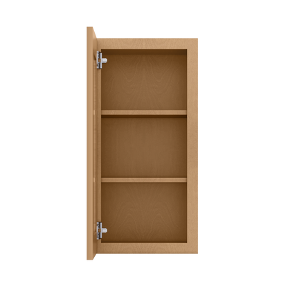 Frosted Glass Door Wall Kitchen Cabinet WMD1530 Shaker Toffee 15 in. width 30 in. height 12 in. depth - Kitchen Cabinets