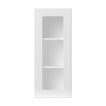 Frosted Glass Door Wall Kitchen Cabinet WMD1536 Alpina White LessCare 15 in. width 36 in. height 12 in. depth - Kitchen