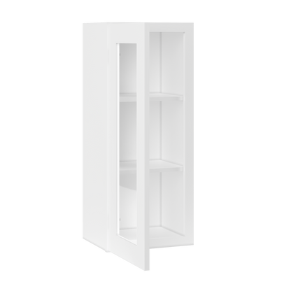 Frosted Glass Door Wall Kitchen Cabinet WMD1536 Alpina White LessCare 15 in. width 36 in. height 12 in. depth - Kitchen