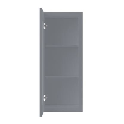 Frosted Glass Door Wall Kitchen Cabinet WMD1536 Colonial Gray LessCare 15 in. width 36 in. height 12 in. depth