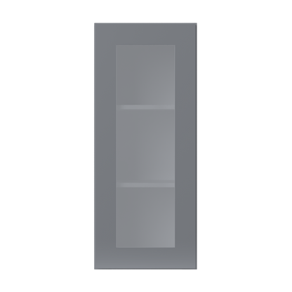 Frosted Glass Door Wall Kitchen Cabinet WMD1536 Colonial Gray LessCare 15 in. width 36 in. height 12 in. depth