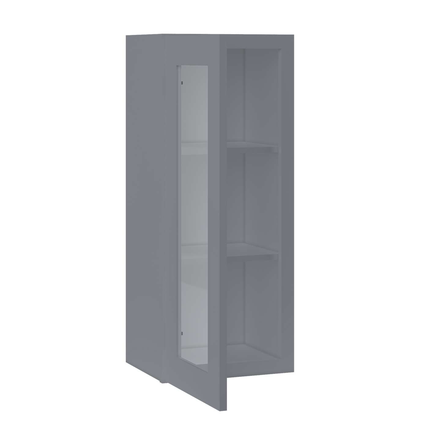 Frosted Glass Door Wall Kitchen Cabinet WMD1536 Colonial Gray LessCare 15 in. width 36 in. height 12 in. depth
