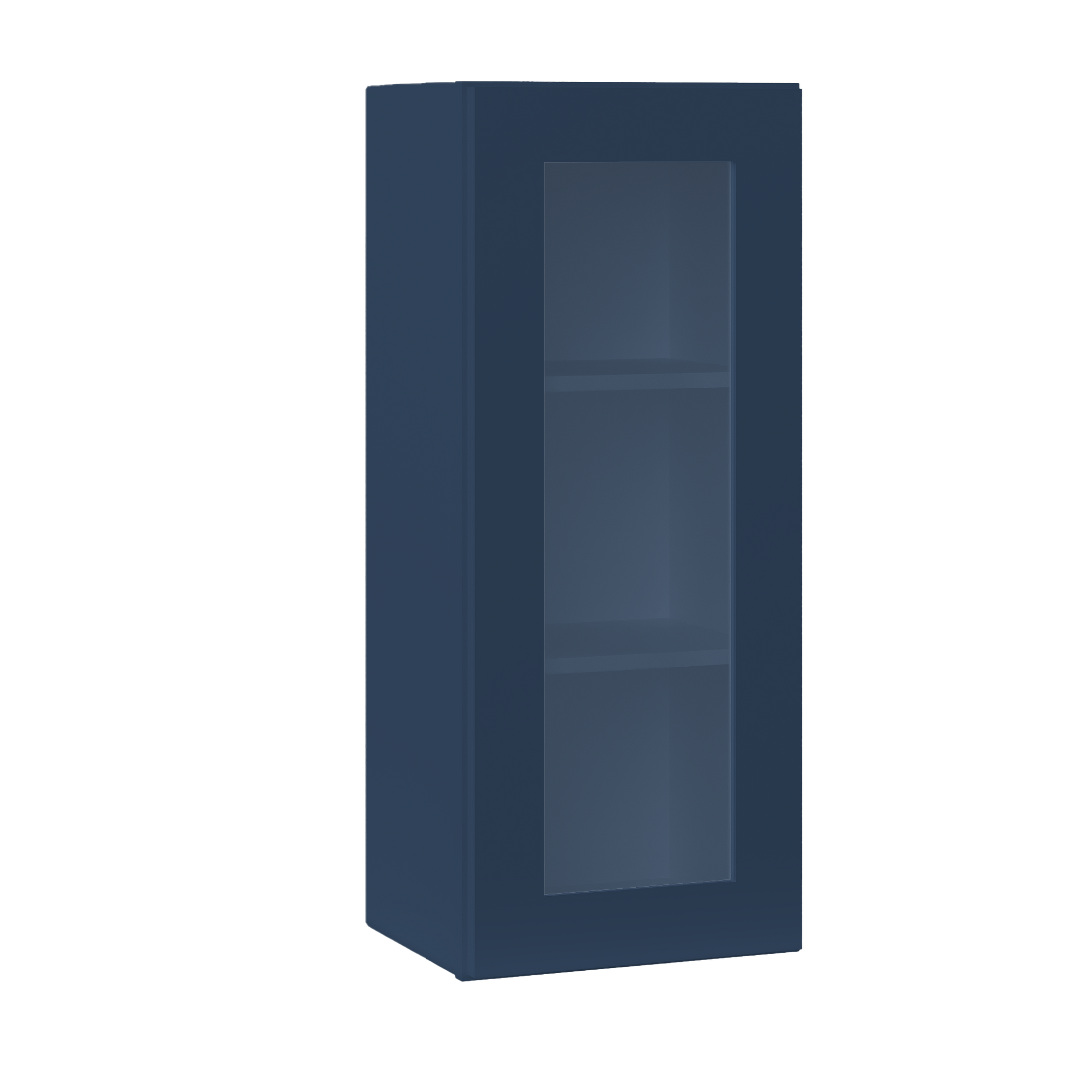 Frosted Glass Door Wall Kitchen Cabinet WMD1536 Danbury Blue LessCare 15 in. width 36 in. height 12 in. depth - Kitchen