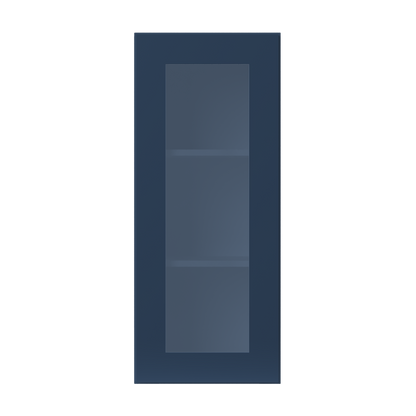 Frosted Glass Door Wall Kitchen Cabinet WMD1536 Danbury Blue LessCare 15 in. width 36 in. height 12 in. depth - Kitchen