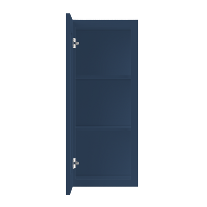 Frosted Glass Door Wall Kitchen Cabinet WMD1536 Danbury Blue LessCare 15 in. width 36 in. height 12 in. depth - Kitchen