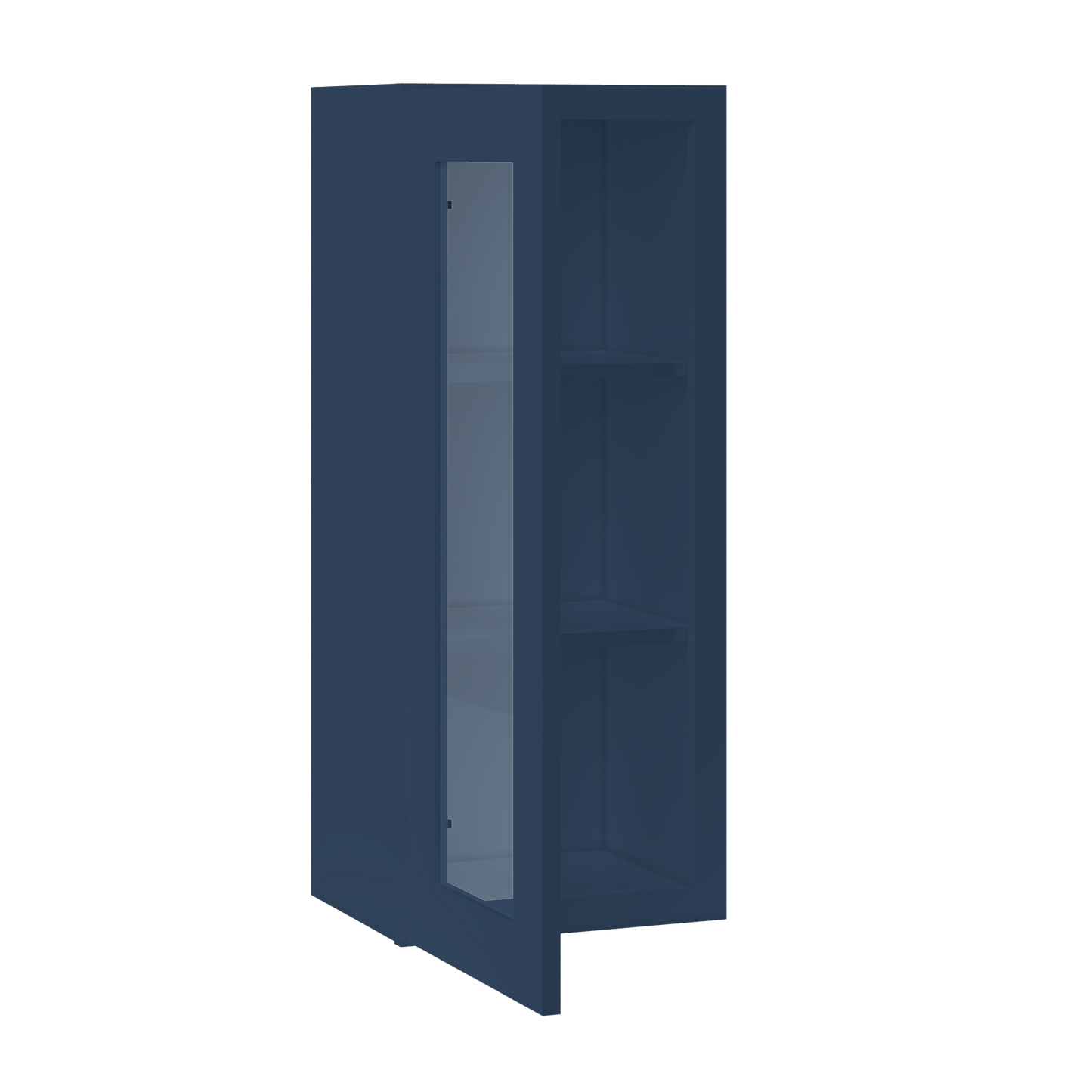 Frosted Glass Door Wall Kitchen Cabinet WMD1536 Danbury Blue LessCare 15 in. width 36 in. height 12 in. depth - Kitchen