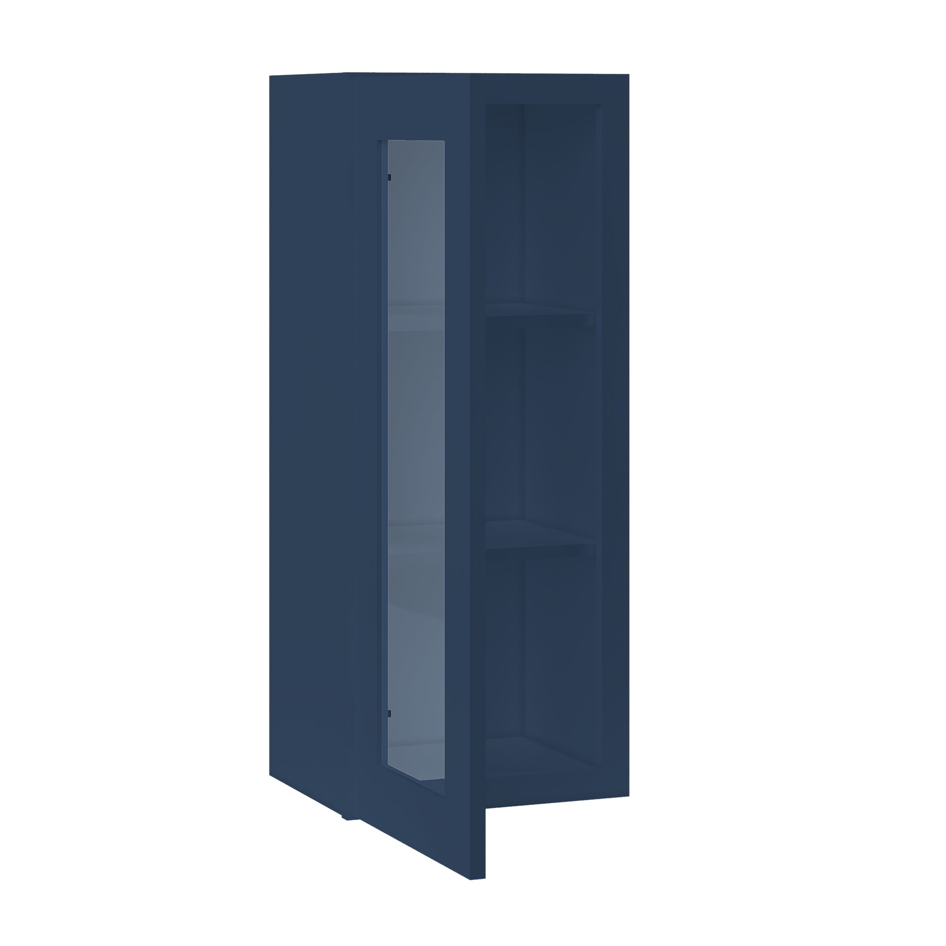 Frosted Glass Door Wall Kitchen Cabinet WMD1536 Danbury Blue LessCare 15 in. width 36 in. height 12 in. depth - Kitchen