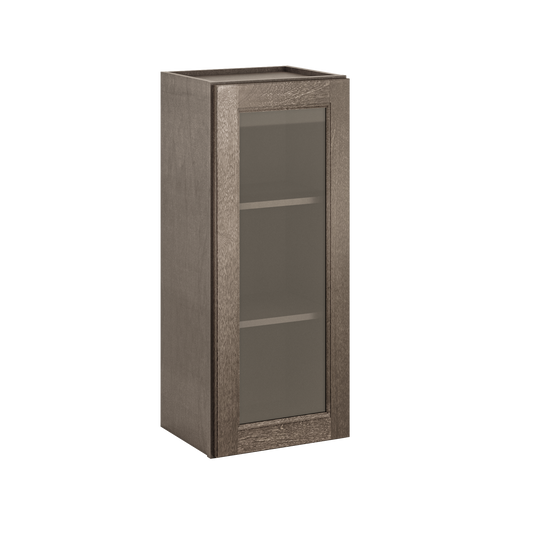 Frosted Glass Door Wall Kitchen Cabinet WMD1536 Milan Slate 15 in. width 36 in. height 12 in. depth - Kitchen Cabinets