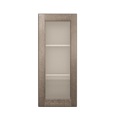 Frosted Glass Door Wall Kitchen Cabinet WMD1536 Milan Slate 15 in. width 36 in. height 12 in. depth - Kitchen Cabinets