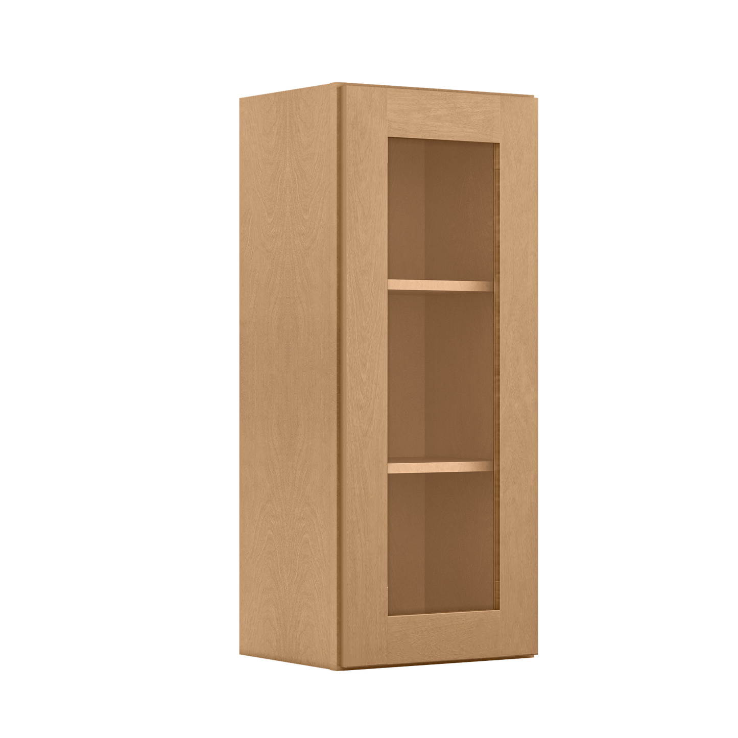 Frosted Glass Door Wall Kitchen Cabinet WMD1536 Shaker Toffee 15 in. width 36 in. height 12 in. depth - Kitchen Cabinets