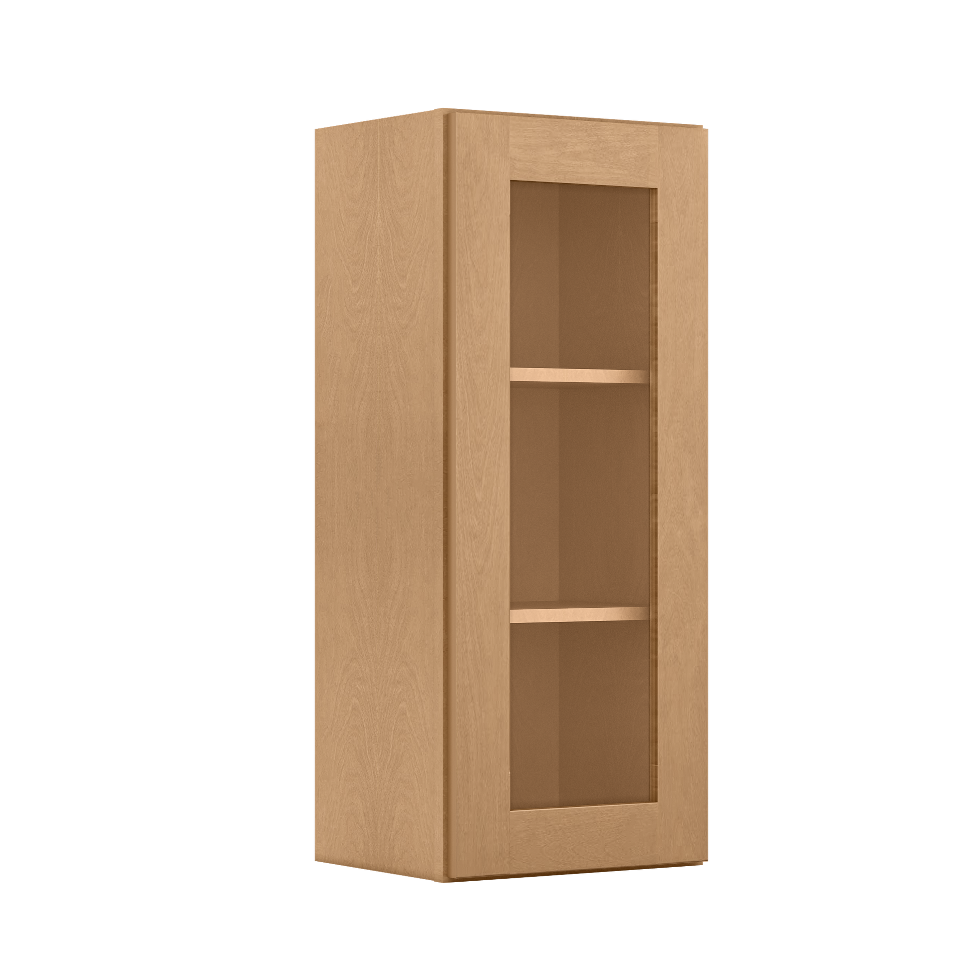 Frosted Glass Door Wall Kitchen Cabinet WMD1536 Shaker Toffee 15 in. width 36 in. height 12 in. depth - Kitchen Cabinets