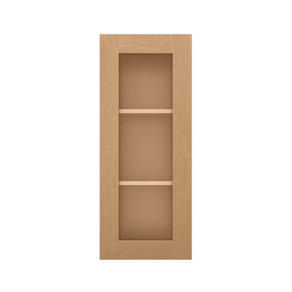 Frosted Glass Door Wall Kitchen Cabinet WMD1536 Shaker Toffee 15 in. width 36 in. height 12 in. depth - Kitchen Cabinets