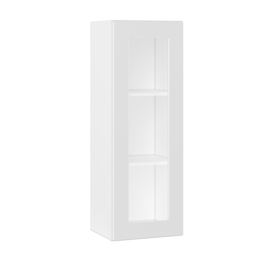 Frosted Glass Door Wall Kitchen Cabinet WMD1542 Alpina White LessCare 15 in. width 42 in. height 12 in. depth - Kitchen