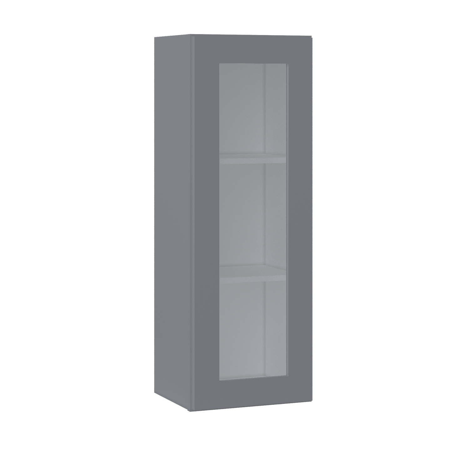 Frosted Glass Door Wall Kitchen Cabinet WMD1542 Colonial Gray LessCare 15 in. width 42 in. height 12 in. depth