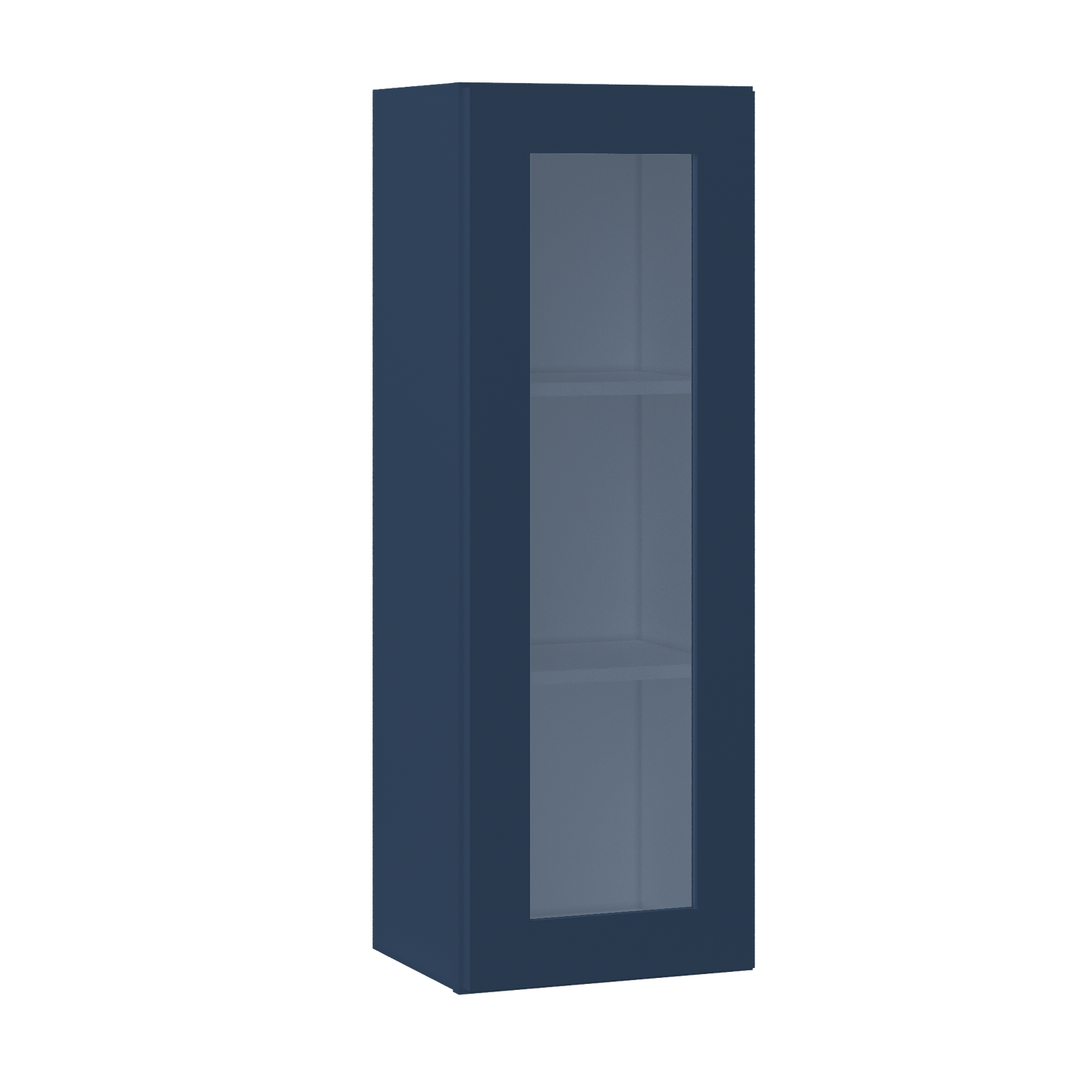 Frosted Glass Door Wall Kitchen Cabinet WMD1542 Danbury Blue LessCare 15 in. width 42 in. height 12 in. depth - Kitchen