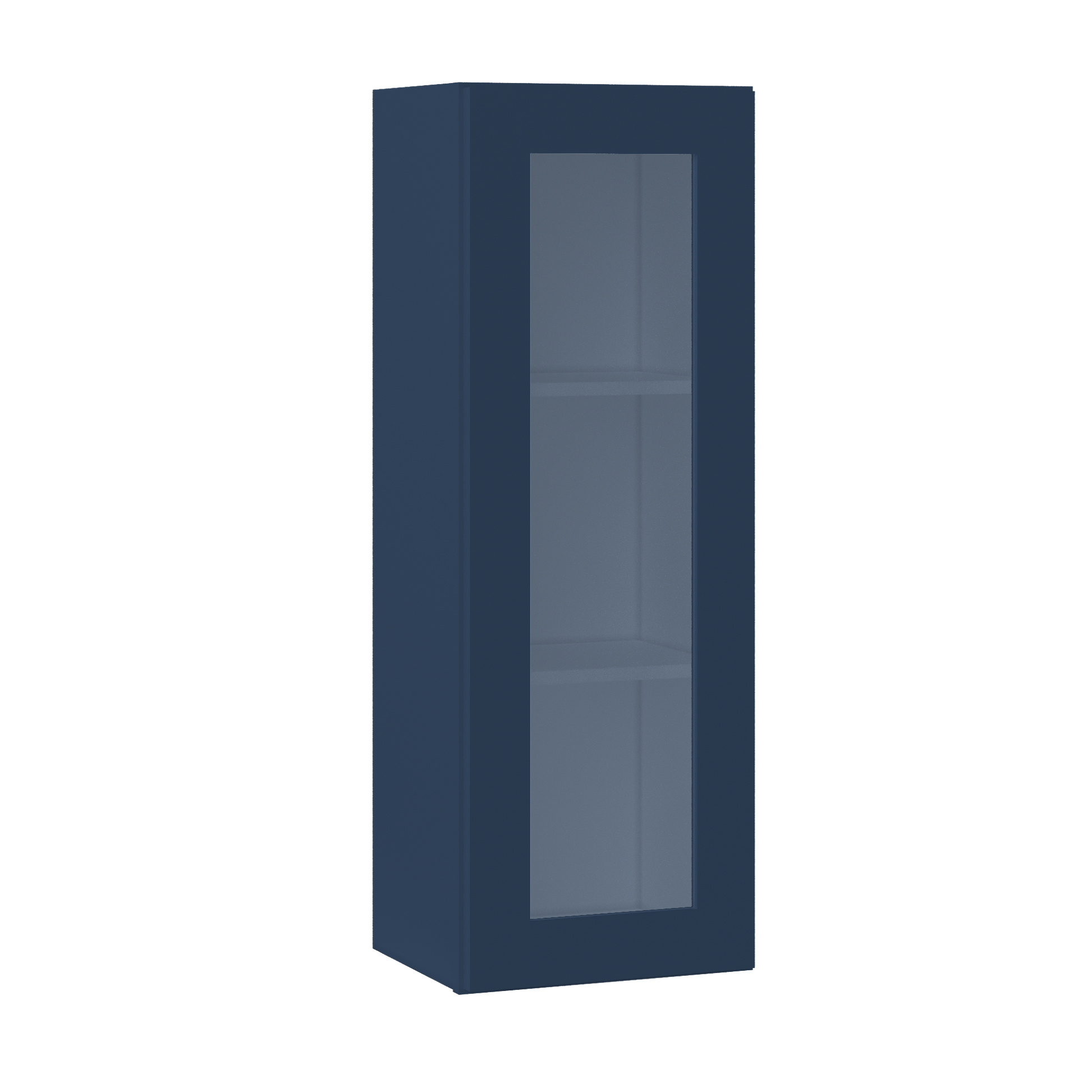Frosted Glass Door Wall Kitchen Cabinet WMD1542 Danbury Blue LessCare 15 in. width 42 in. height 12 in. depth - Kitchen