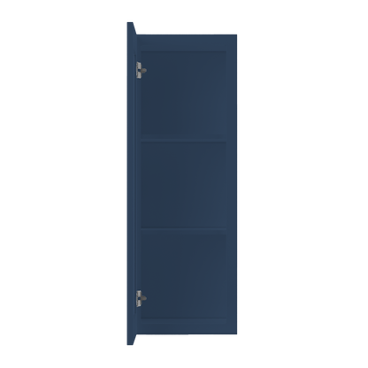 Frosted Glass Door Wall Kitchen Cabinet WMD1542 Danbury Blue LessCare 15 in. width 42 in. height 12 in. depth - Kitchen
