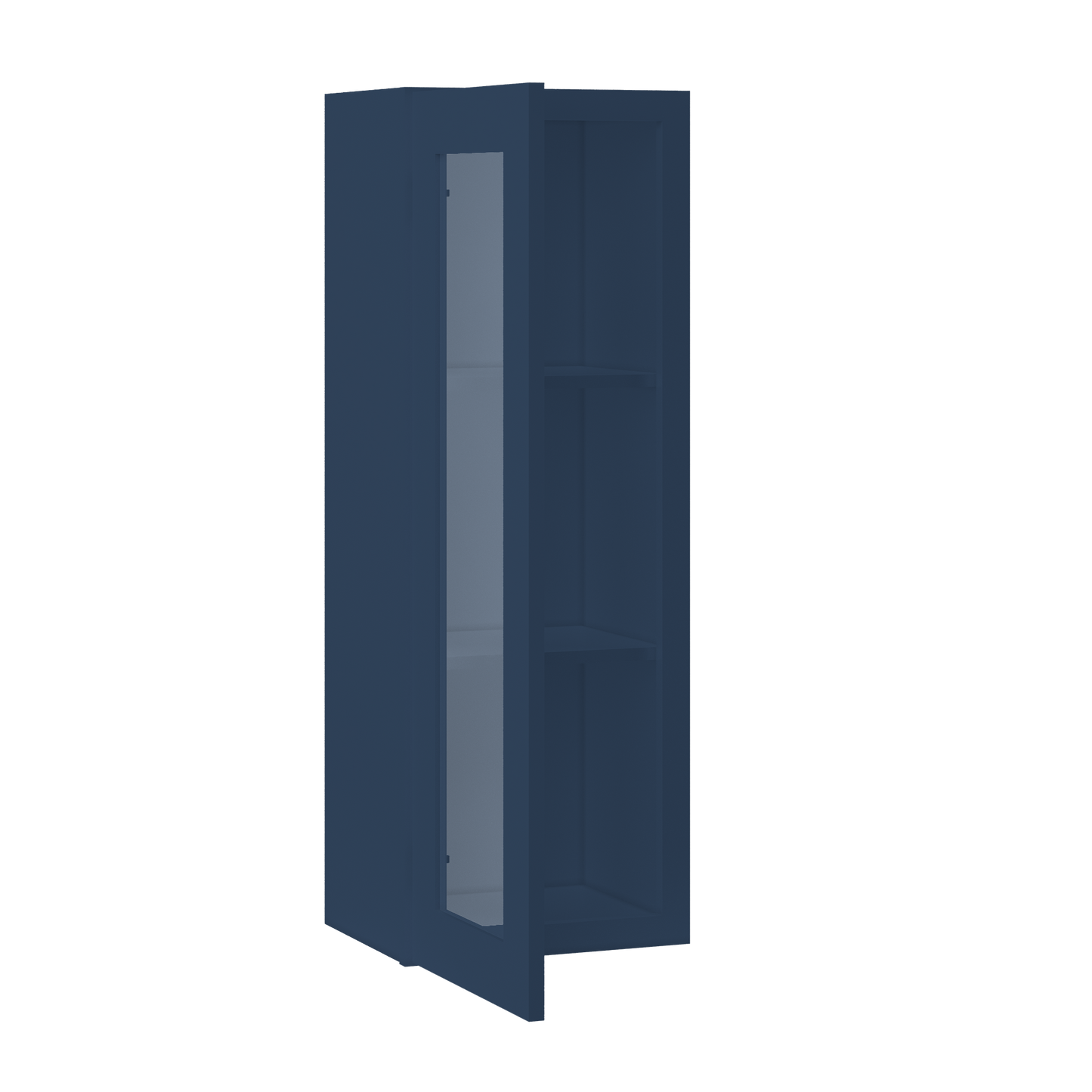 Frosted Glass Door Wall Kitchen Cabinet WMD1542 Danbury Blue LessCare 15 in. width 42 in. height 12 in. depth - Kitchen