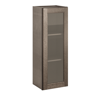 Frosted Glass Door Wall Kitchen Cabinet WMD1542 Milan Slate 15 in. width 42 in. height 12 in. depth - Kitchen Cabinets