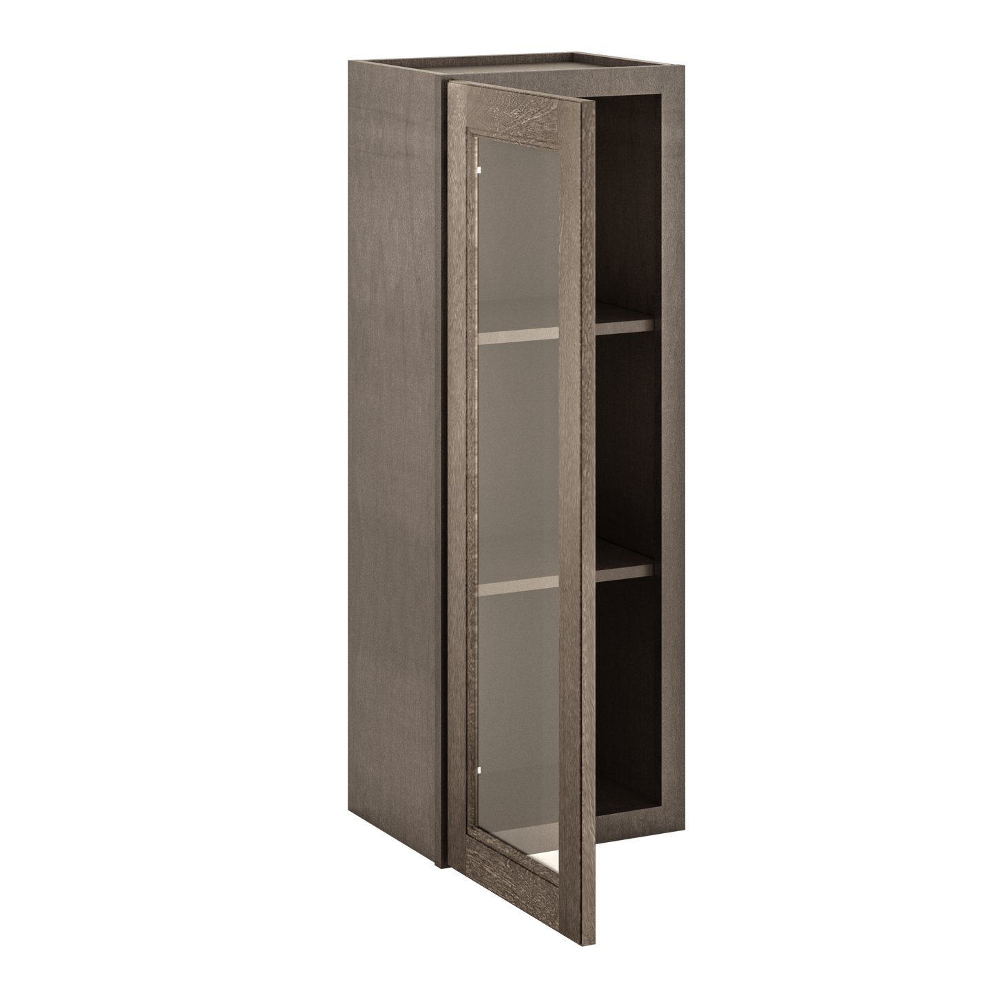 Frosted Glass Door Wall Kitchen Cabinet WMD1542 Milan Slate 15 in. width 42 in. height 12 in. depth - Kitchen Cabinets