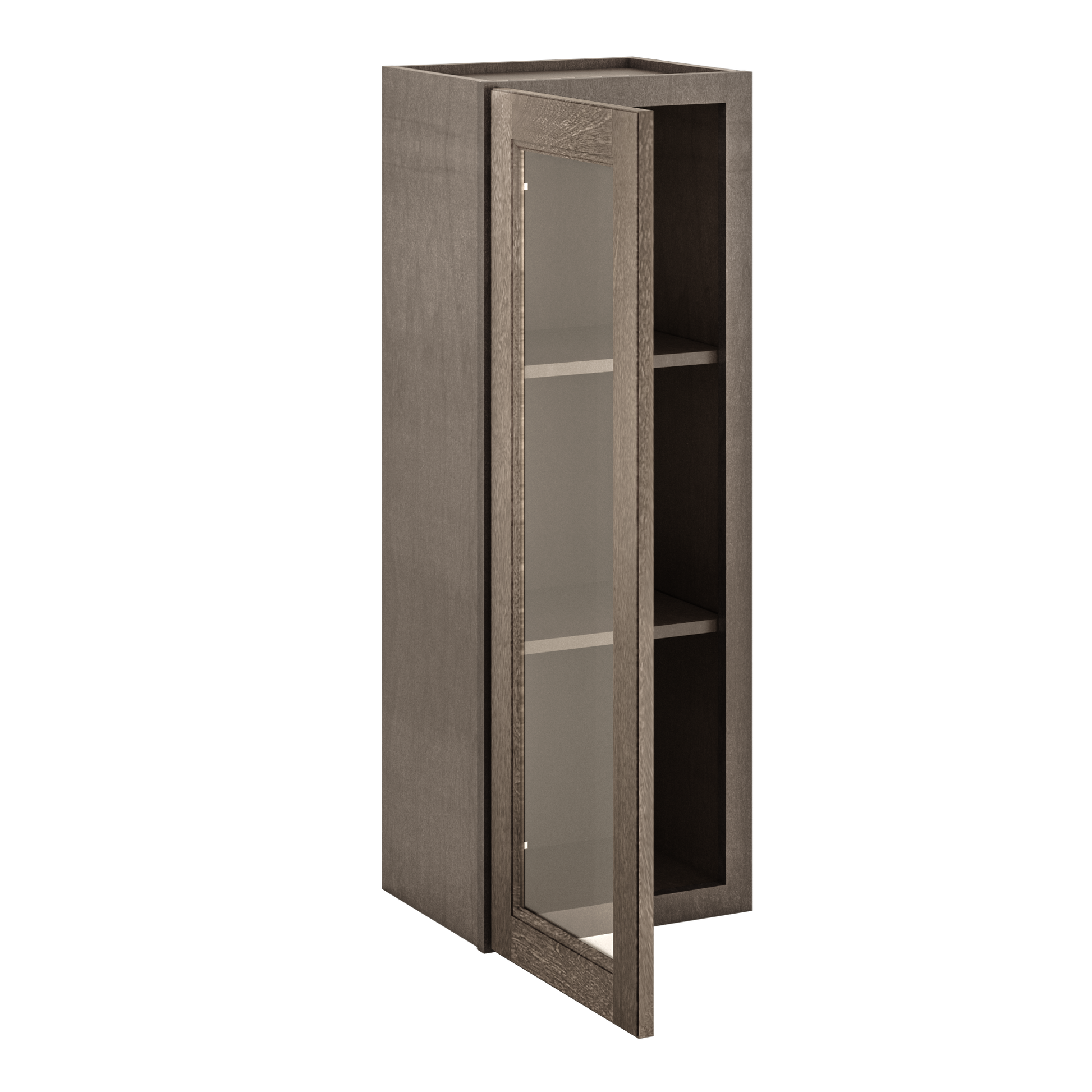 Frosted Glass Door Wall Kitchen Cabinet WMD1542 Milan Slate 15 in. width 42 in. height 12 in. depth - Kitchen Cabinets