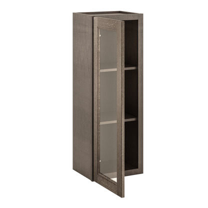 Frosted Glass Door Wall Kitchen Cabinet WMD1542 Milan Slate 15 in. width 42 in. height 12 in. depth - Kitchen Cabinets