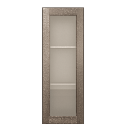 Frosted Glass Door Wall Kitchen Cabinet WMD1542 Milan Slate 15 in. width 42 in. height 12 in. depth - Kitchen Cabinets
