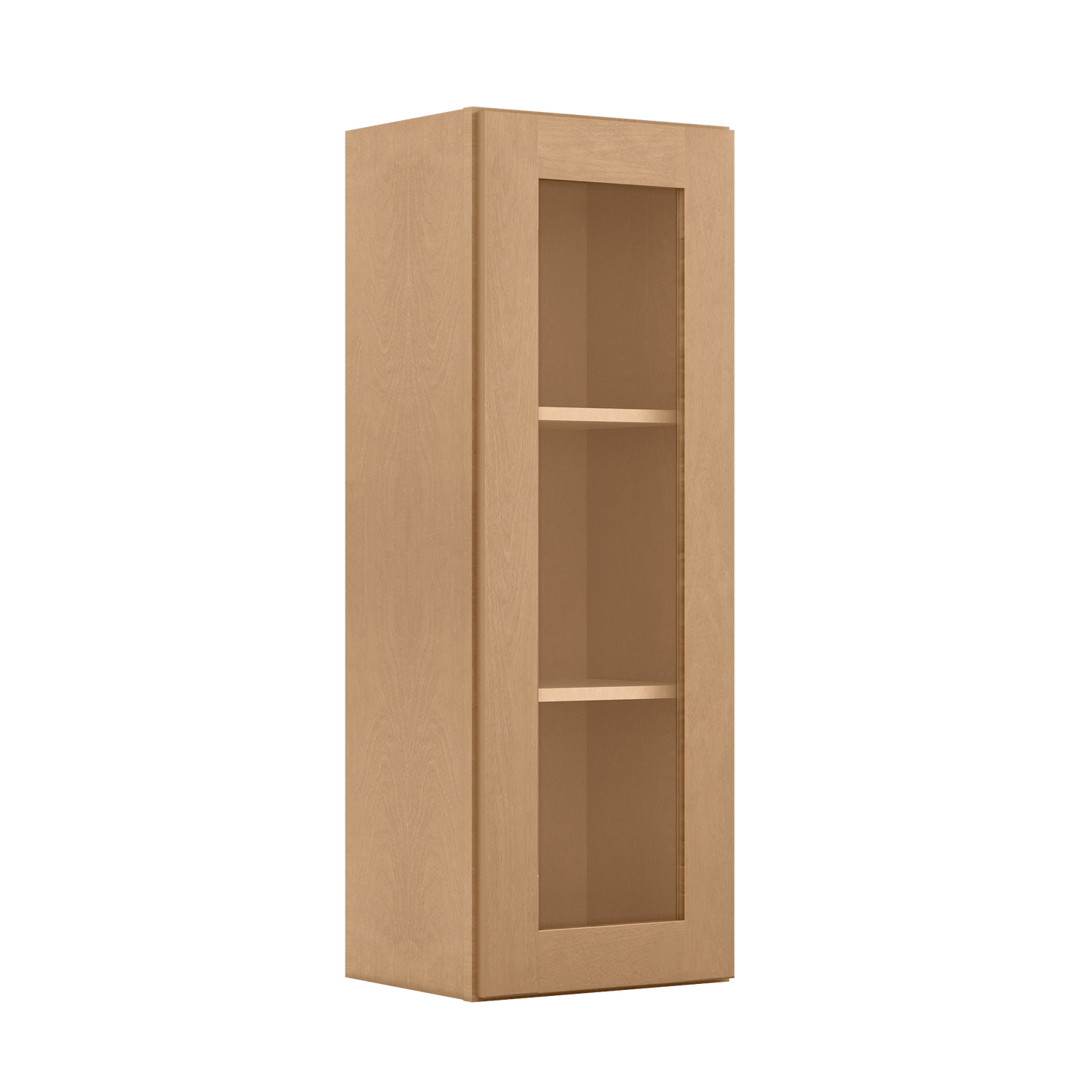 Frosted Glass Door Wall Kitchen Cabinet WMD1542 Shaker Toffee 15 in. width 42 in. height 12 in. depth - Kitchen Cabinets