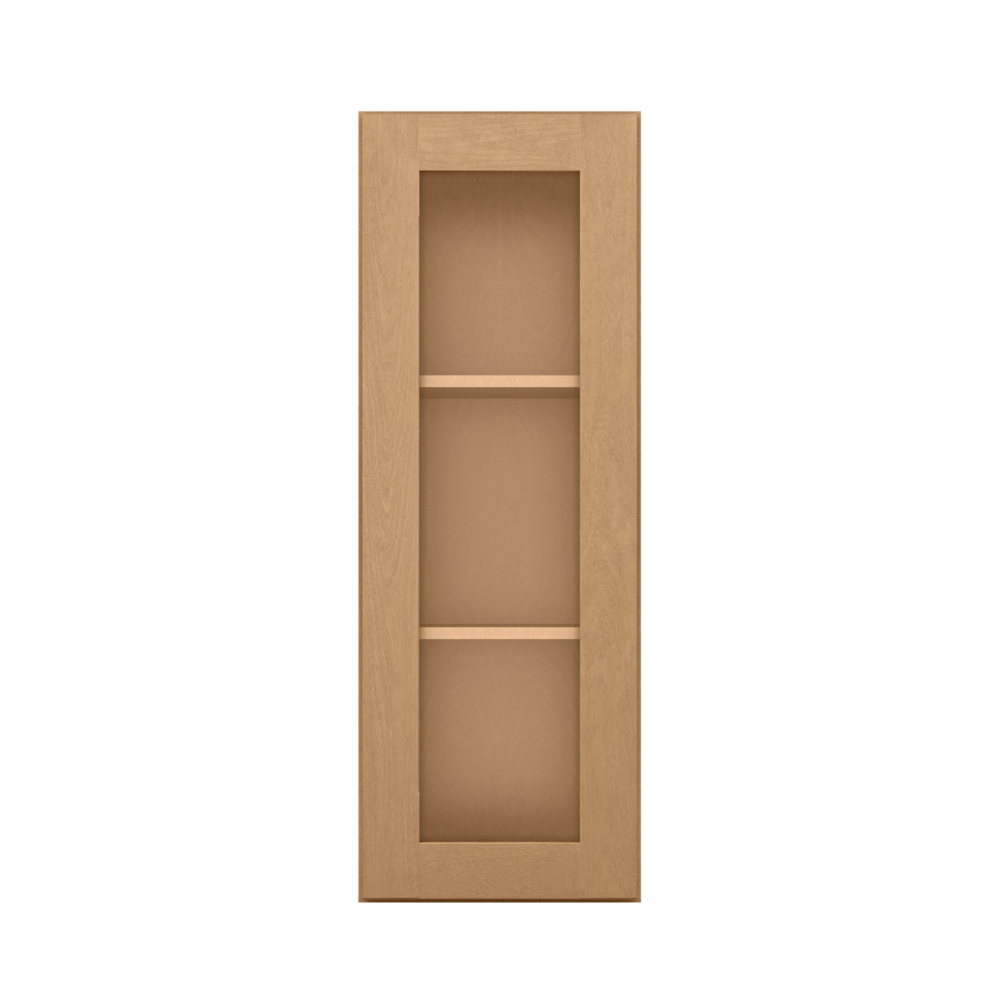 Frosted Glass Door Wall Kitchen Cabinet WMD1542 Shaker Toffee 15 in. width 42 in. height 12 in. depth - Kitchen Cabinets