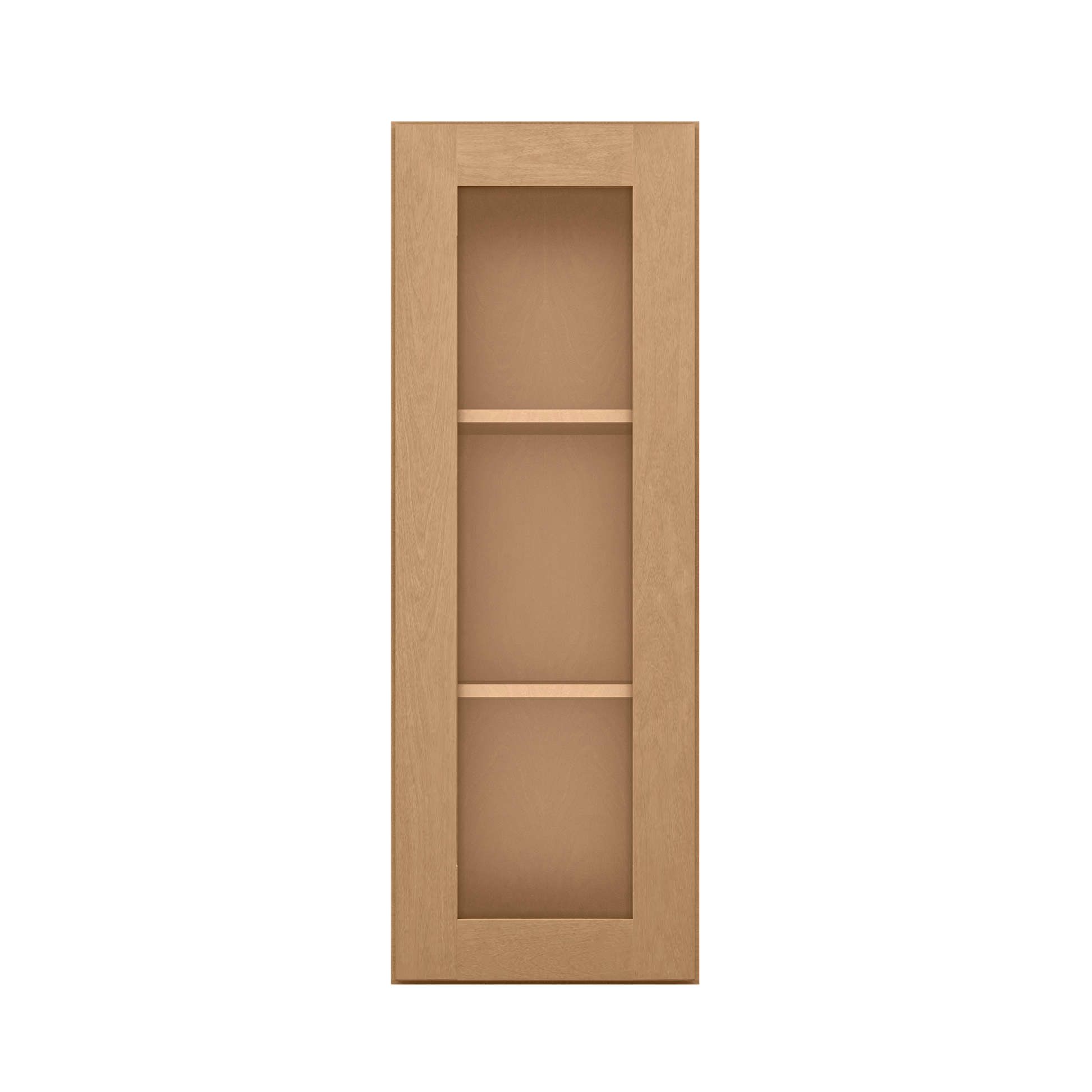 Frosted Glass Door Wall Kitchen Cabinet WMD1542 Shaker Toffee 15 in. width 42 in. height 12 in. depth - Kitchen Cabinets