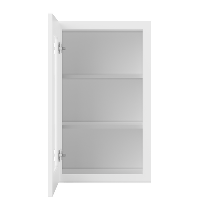 Frosted Glass Door Wall Kitchen Cabinet WMD1830 Alpina White LessCare 18 in. width 30 in. height 12 in. depth - Kitchen