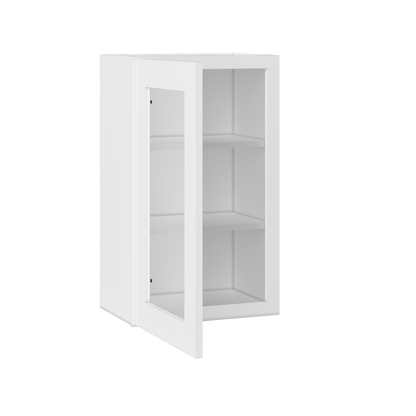 Frosted Glass Door Wall Kitchen Cabinet WMD1830 Alpina White LessCare 18 in. width 30 in. height 12 in. depth - Kitchen