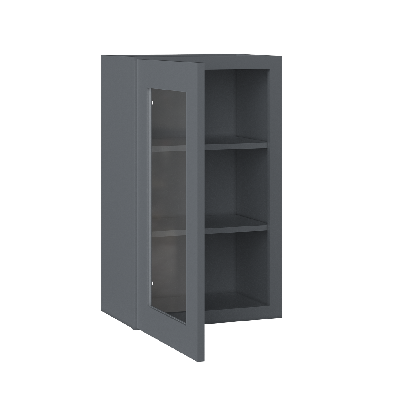 Frosted Glass Door Wall Kitchen Cabinet WMD1830 Colonial Gray LessCare 18 in. width 30 in. height 12 in. depth