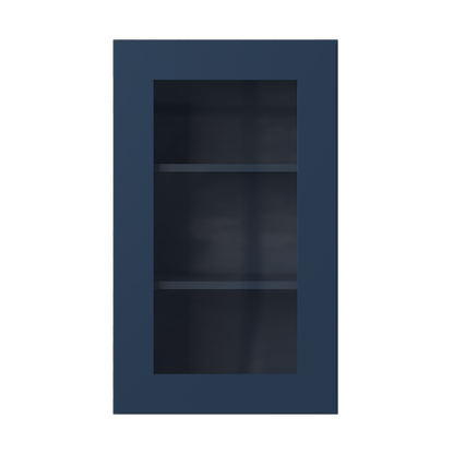 Frosted Glass Door Wall Kitchen Cabinet WMD1830 Danbury Blue LessCare 18 in. width 30 in. height 12 in. depth - Kitchen