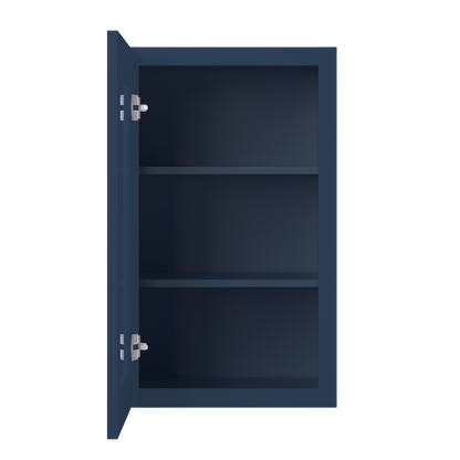 Frosted Glass Door Wall Kitchen Cabinet WMD1830 Danbury Blue LessCare 18 in. width 30 in. height 12 in. depth - Kitchen