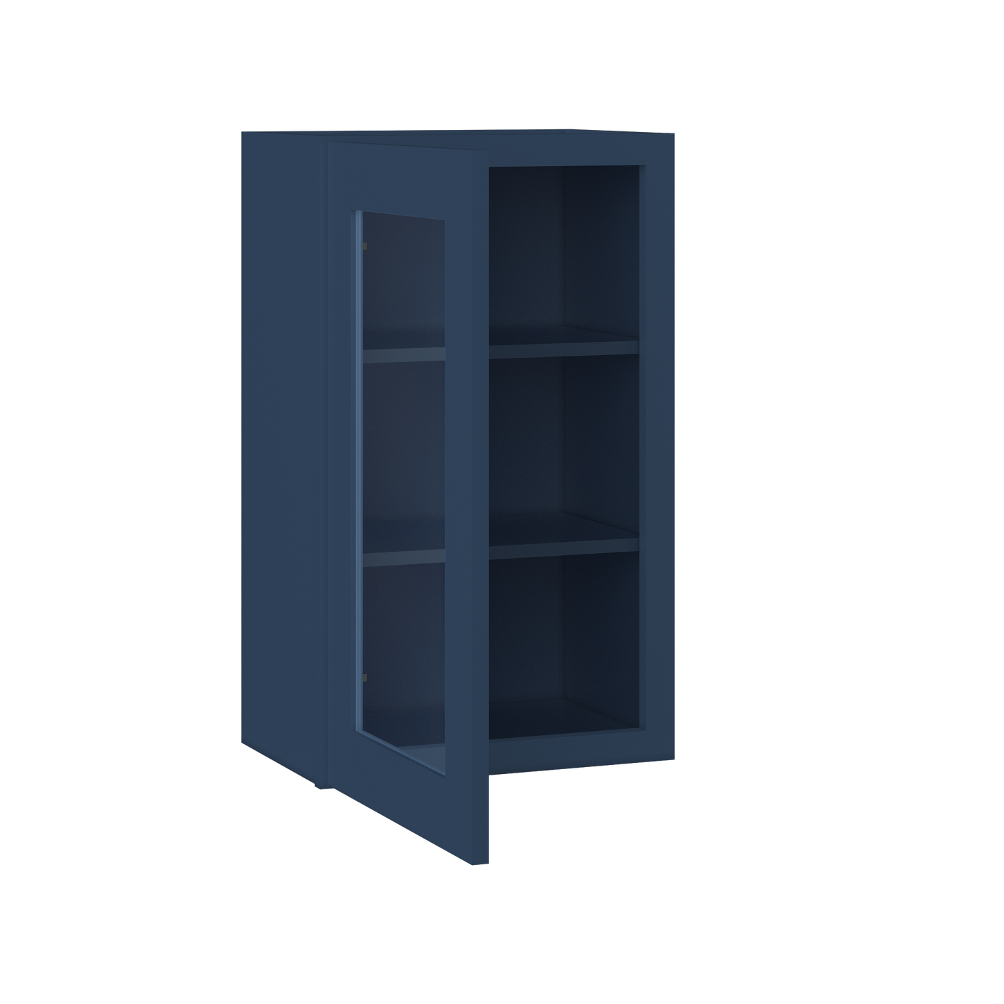 Frosted Glass Door Wall Kitchen Cabinet WMD1830 Danbury Blue LessCare 18 in. width 30 in. height 12 in. depth - Kitchen
