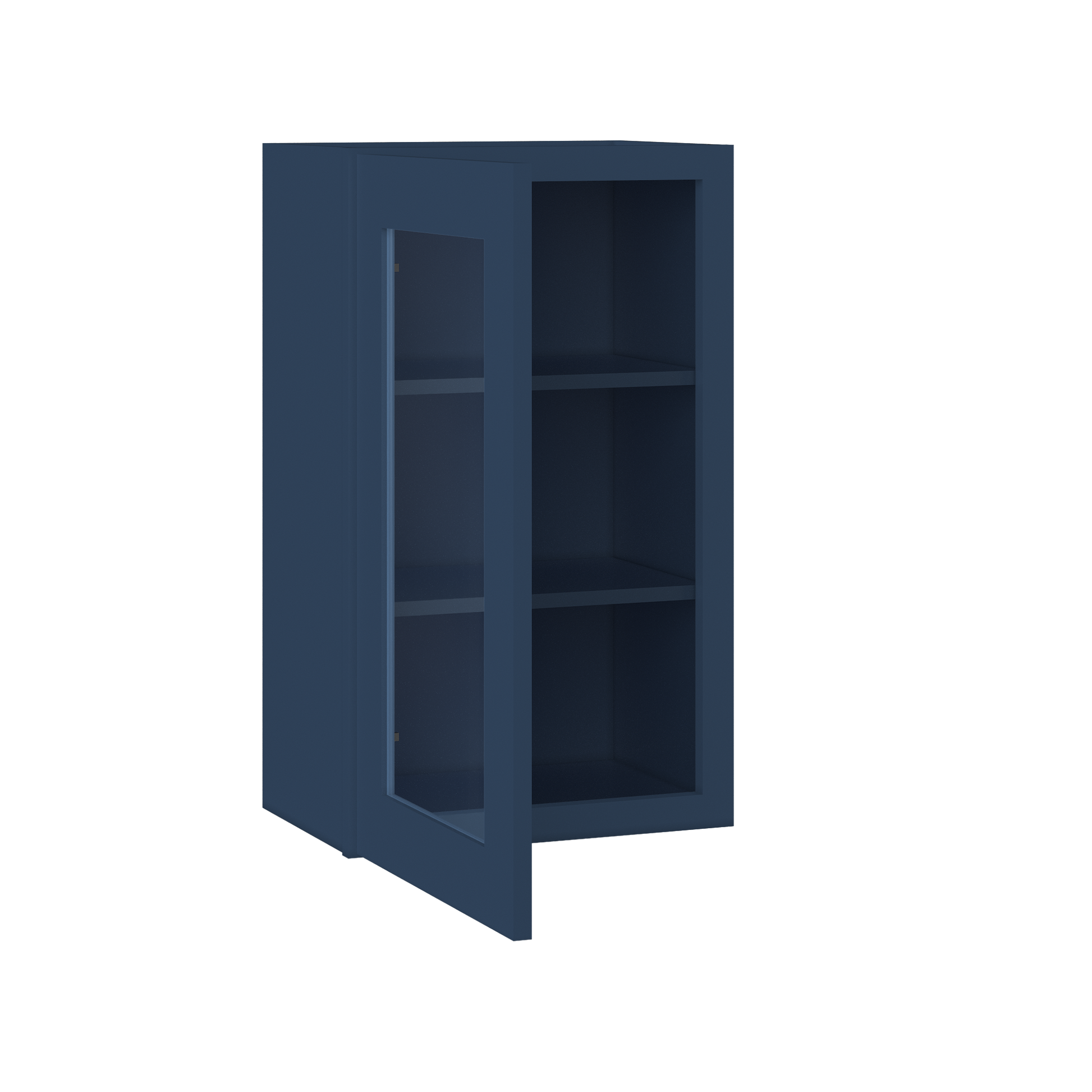 Frosted Glass Door Wall Kitchen Cabinet WMD1830 Danbury Blue LessCare 18 in. width 30 in. height 12 in. depth - Kitchen