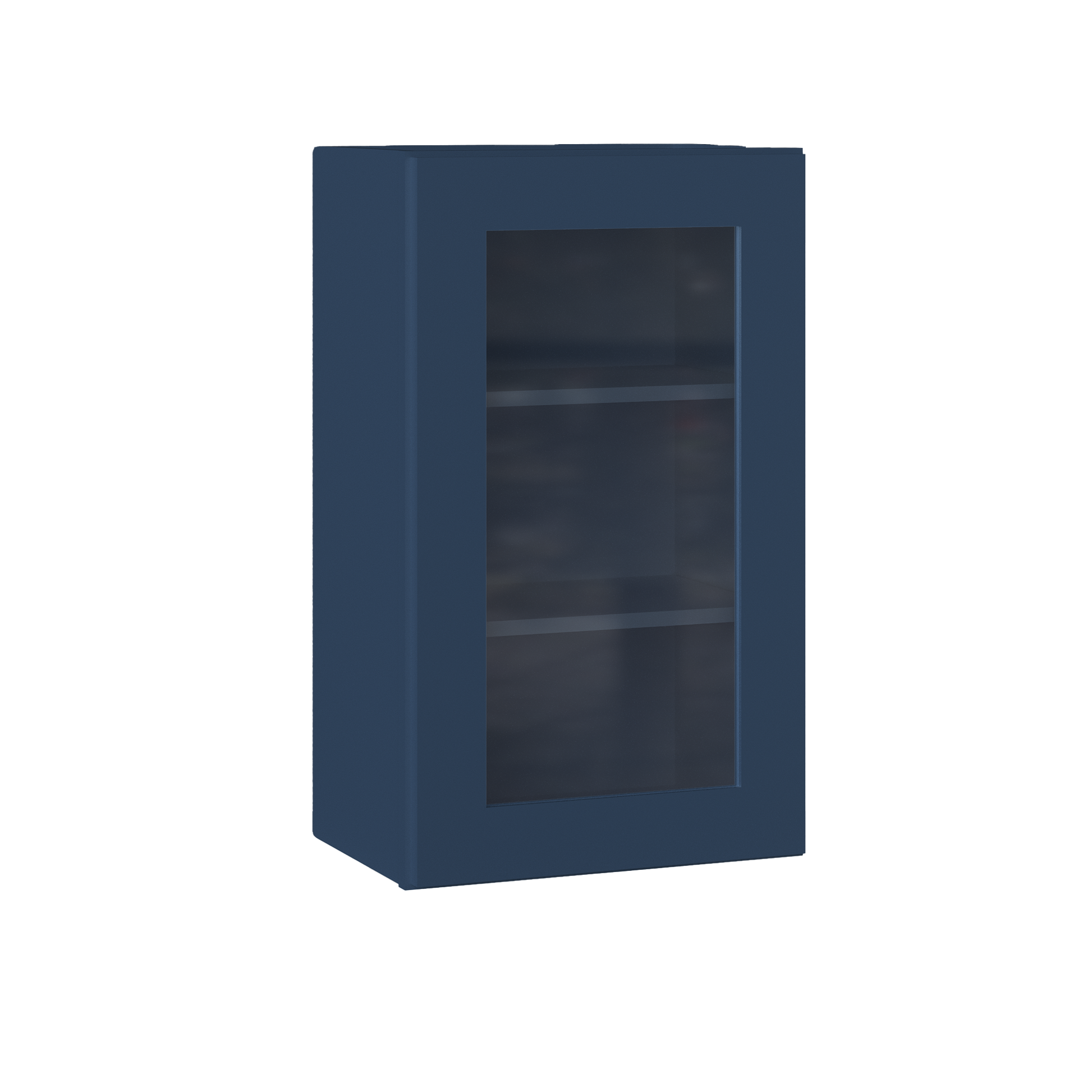 Frosted Glass Door Wall Kitchen Cabinet WMD1830 Danbury Blue LessCare 18 in. width 30 in. height 12 in. depth - Kitchen