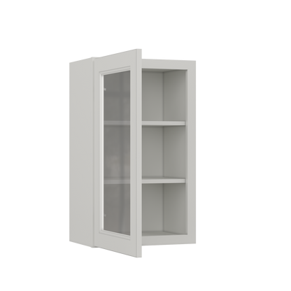 Frosted Glass Door Wall Kitchen Cabinet WMD1830 Milan Pearl 18 in. width 30 in. height 12 in. depth - Kitchen Cabinets