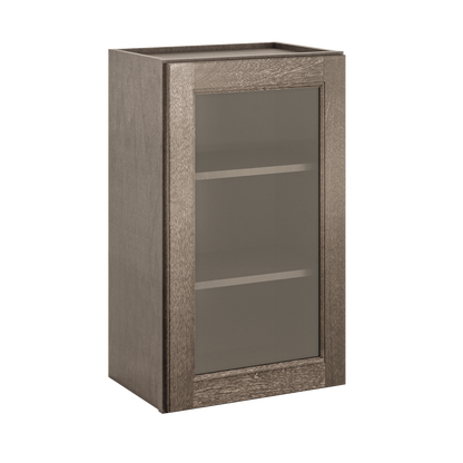 Frosted Glass Door Wall Kitchen Cabinet WMD1830 Milan Slate 18 in. width 30 in. height 12 in. depth - Kitchen Cabinets