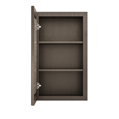 Frosted Glass Door Wall Kitchen Cabinet WMD1830 Milan Slate 18 in. width 30 in. height 12 in. depth - Kitchen Cabinets