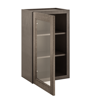Frosted Glass Door Wall Kitchen Cabinet WMD1830 Milan Slate 18 in. width 30 in. height 12 in. depth - Kitchen Cabinets