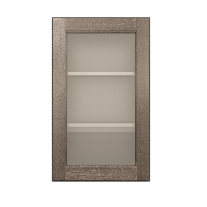 Frosted Glass Door Wall Kitchen Cabinet WMD1830 Milan Slate 18 in. width 30 in. height 12 in. depth - Kitchen Cabinets