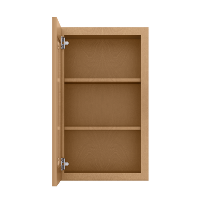 Frosted Glass Door Wall Kitchen Cabinet WMD1830 Shaker Toffee 18 in. width 30 in. height 12 in. depth - Kitchen Cabinets