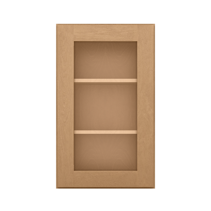 Frosted Glass Door Wall Kitchen Cabinet WMD1830 Shaker Toffee 18 in. width 30 in. height 12 in. depth - Kitchen Cabinets