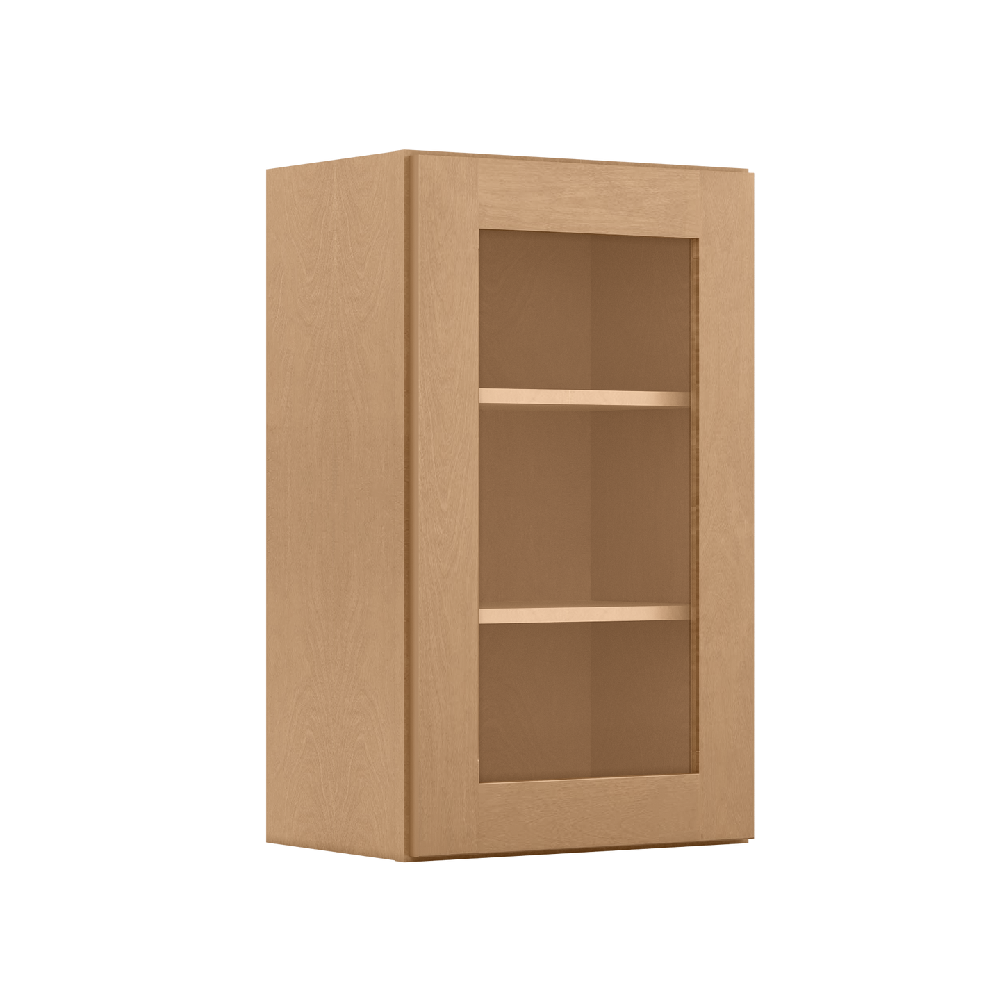 Frosted Glass Door Wall Kitchen Cabinet WMD1830 Shaker Toffee 18 in. width 30 in. height 12 in. depth - Kitchen Cabinets