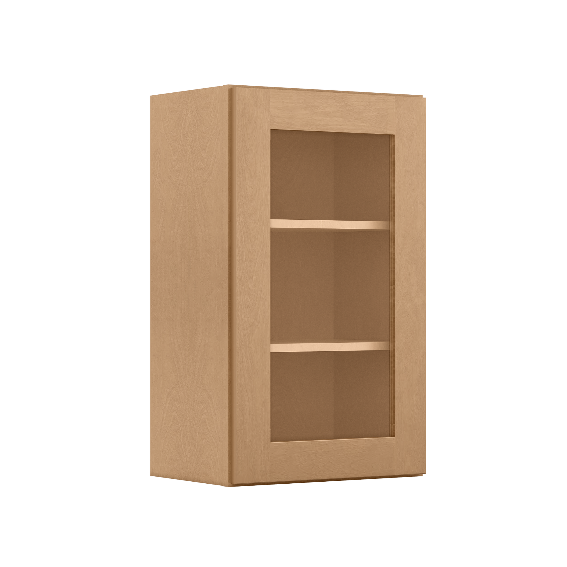 Frosted Glass Door Wall Kitchen Cabinet WMD1830 Shaker Toffee 18 in. width 30 in. height 12 in. depth - Kitchen Cabinets