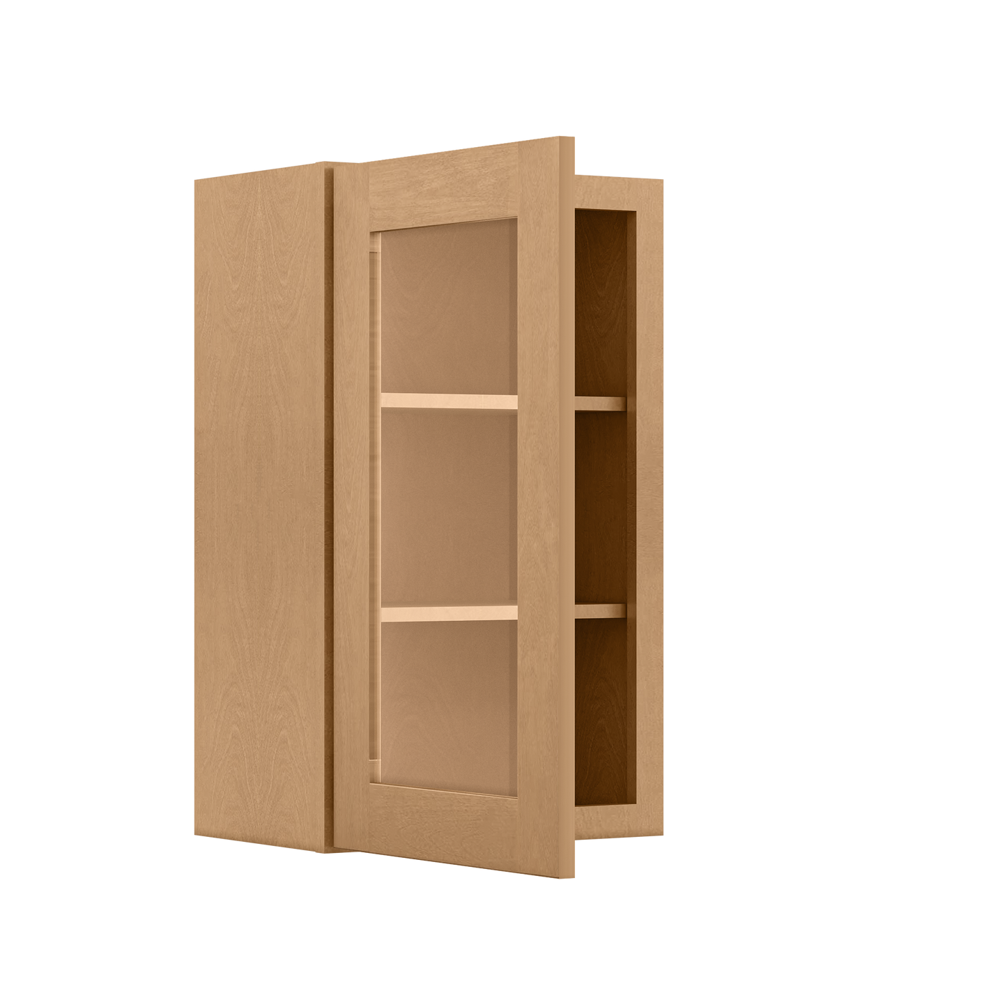 Frosted Glass Door Wall Kitchen Cabinet WMD1830 Shaker Toffee 18 in. width 30 in. height 12 in. depth - Kitchen Cabinets