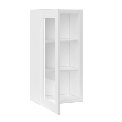 Frosted Glass Door Wall Kitchen Cabinet WMD1836 Alpina White LessCare 18 in. width 36 in. height 12 in. depth - Kitchen