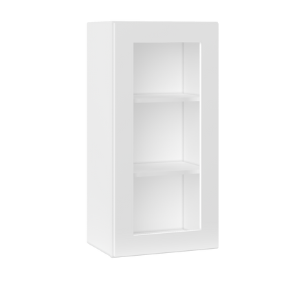 Frosted Glass Door Wall Kitchen Cabinet WMD1836 Alpina White LessCare 18 in. width 36 in. height 12 in. depth - Kitchen